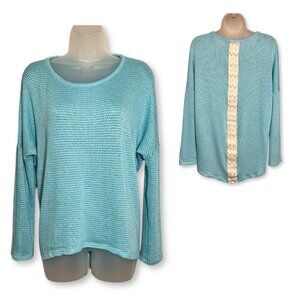Francesca’s Turquoise Hi-Lo Sweater | Large